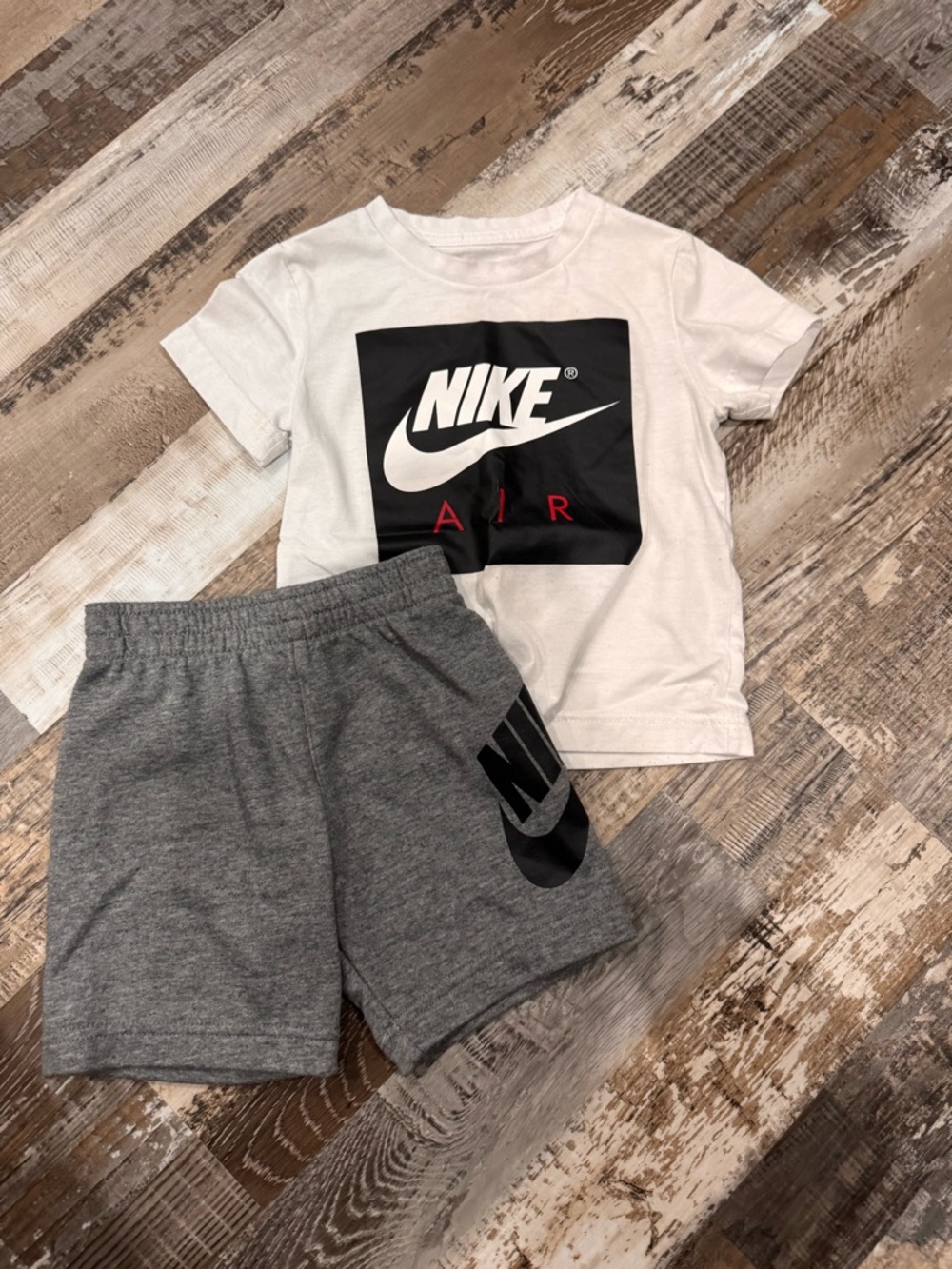 Nike Toddler Gray Sweatshorts with Black Logo